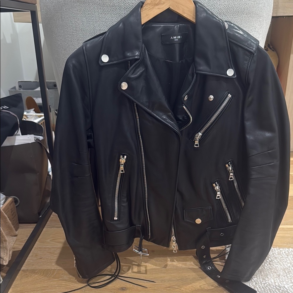 AMIRI Black Leather Jacket brand new small